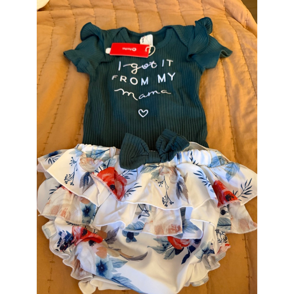 NEW PatPat 3pcs Baby Girl Cotton Romper & Floral Layered Shorts Set 9-12M - Picture 5 of 10